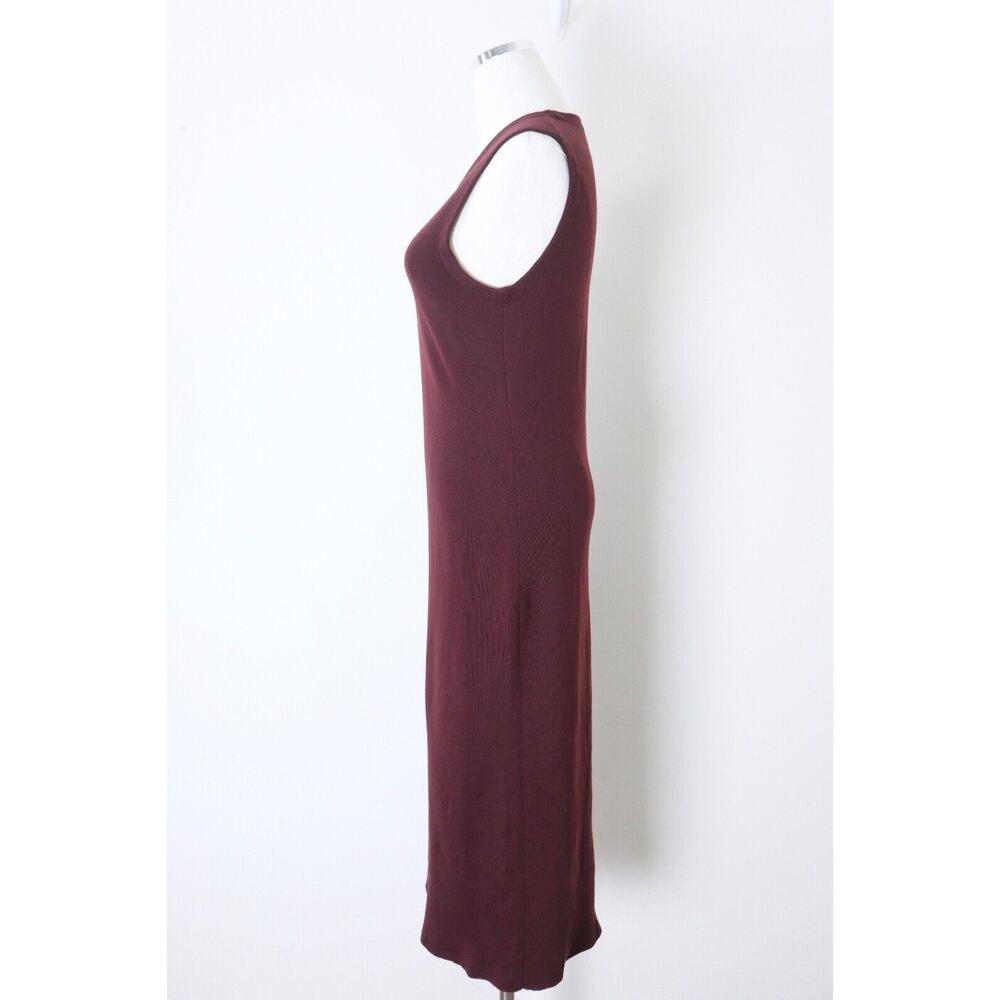Theory Size M Koldeen Preen Wool Midi Sweater Dress Sleeveless Cassis Red - Picture 7 of 12